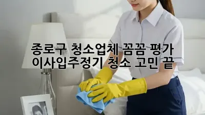 종로구 청소업체 꼼꼼 평가🔍: 이사/입주/정기 청소 고민 끝! ✨