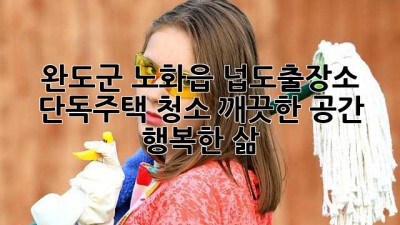 완도군 노화읍 넙도출장소 단독주택 청소: 깨끗한 공간, 행복한 삶